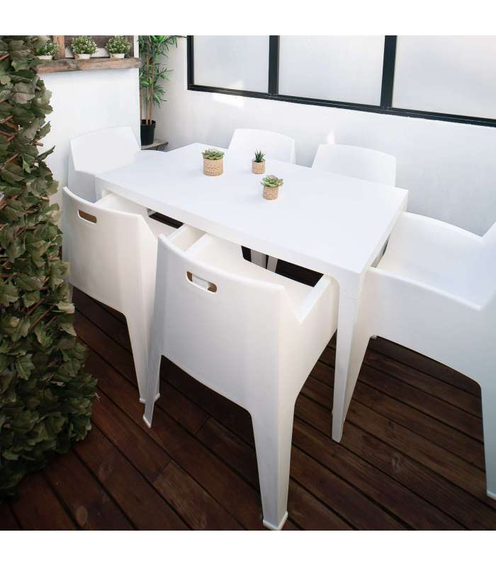 copy of Conjunto aluminio de mesa de 150 fija Mundra + 4