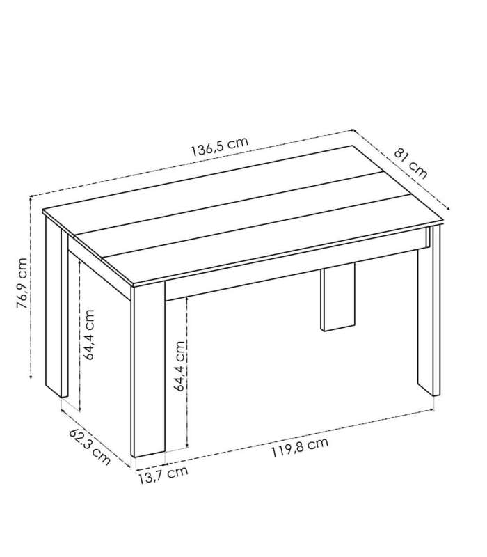 copy of Dine extendable lounge table in various colours