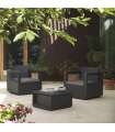 Conjunto 2 sillones + mesa de centro para terraza o jardín modelo Luna acabado antracita.