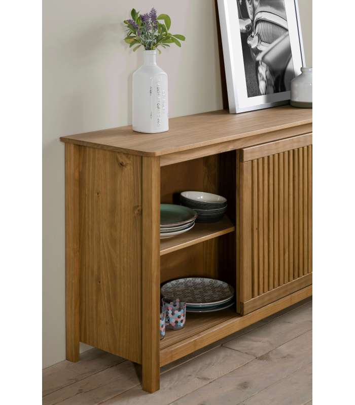 Sideboard 1 door 3 drawers natural finish 150 cm (width) 80 cm