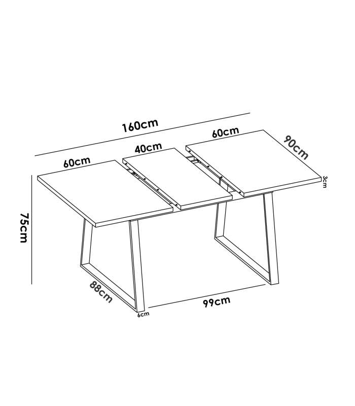 copy of Fixed lounge table Loft in wild oak white or black