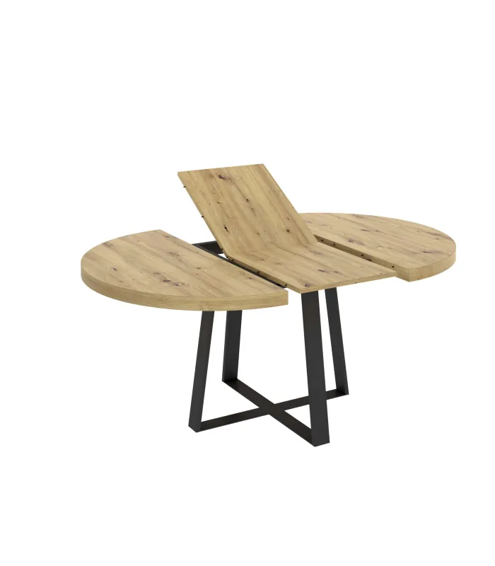 Mesa salon extensible redonda Nordic, 75 cm alto