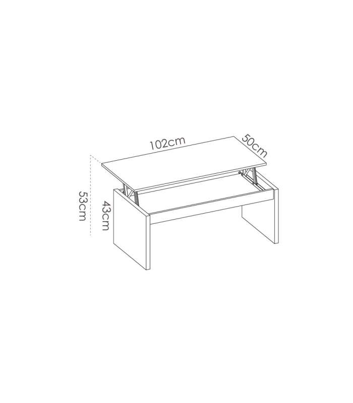 Side liftable center table in two colors to choose from.