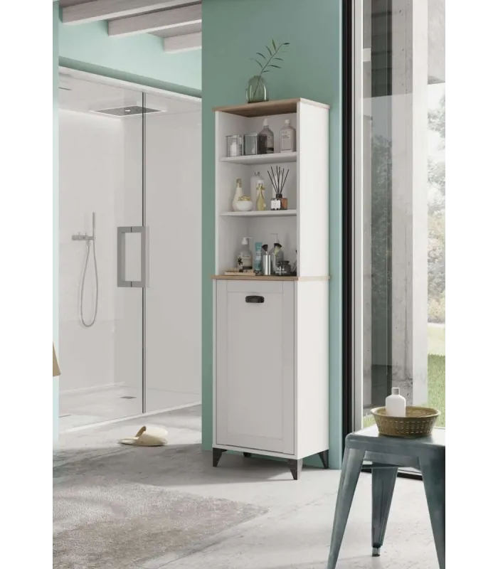 Columna de baño Toscana blanca, 168cm de altura