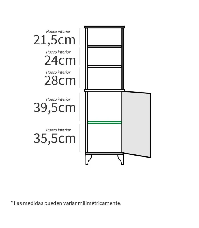 Columna de baño Toscana blanca, 168cm de altura