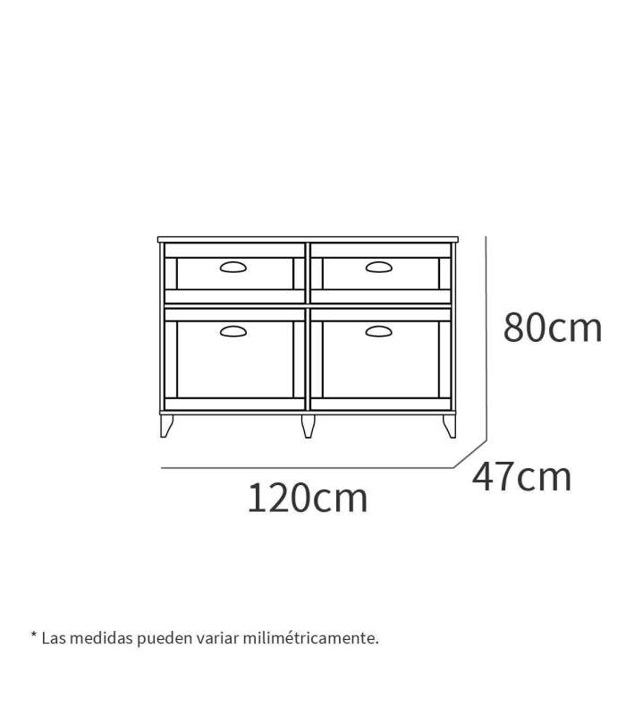 PTARCH Conjuntos baño Aparador 2 puertas 2 cajones Portobello