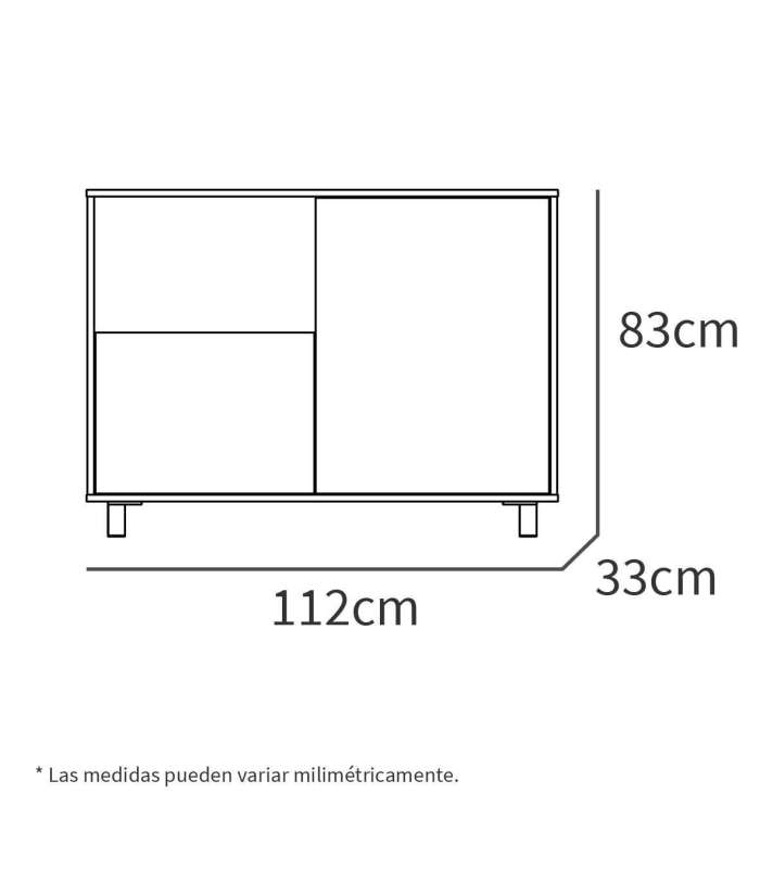 PTARCH Aparadores Aparador 2 portas 1 abertura em acabamento