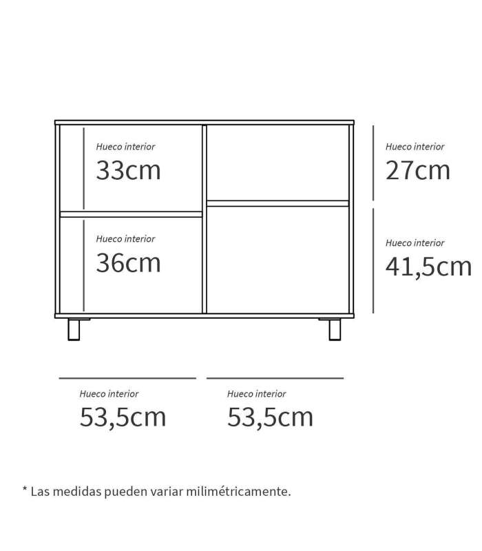 PTARCH Aparadores Aparador 2 portas 1 abertura em acabamento