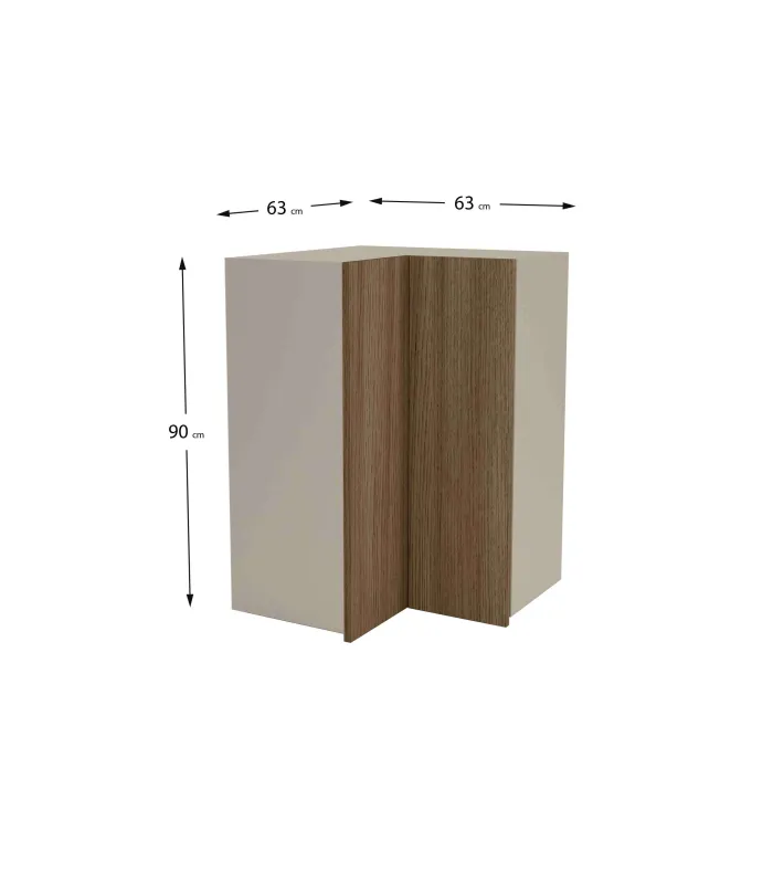 Mueble cocina alto rincón nogal noceto 90x63x35 cm
