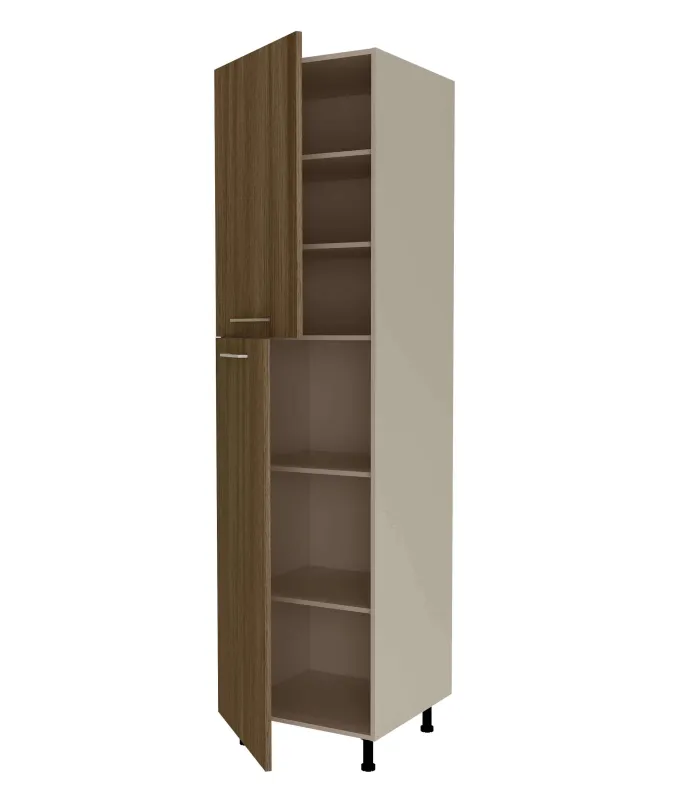 Columna despensero 2 puertas nogal noceto, 235x60x58 cm