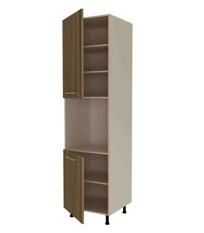 Columna horno 2 puertas nogal noceto, 235x60x60 cm