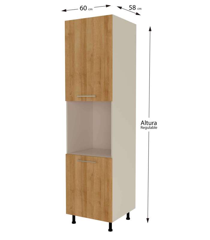 MD BLOCK Modulos de cocina Kit-Chef Columna horno con 2 puertas