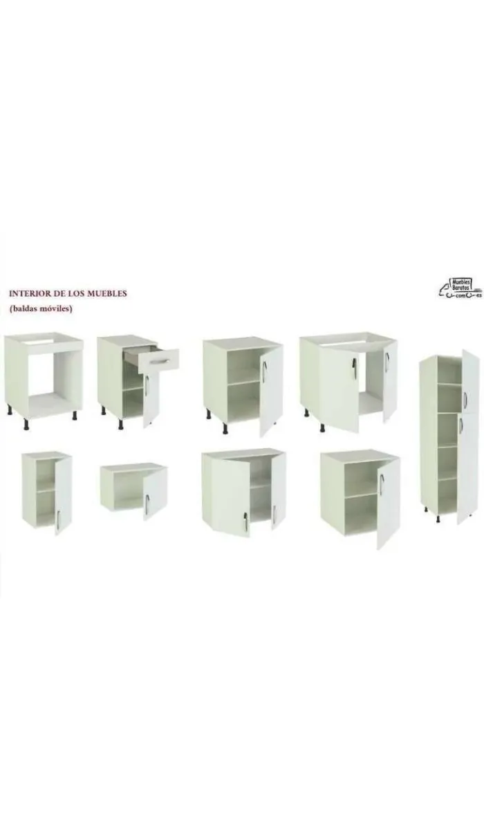 Cocina moderna en roble y blanco de 3 metros