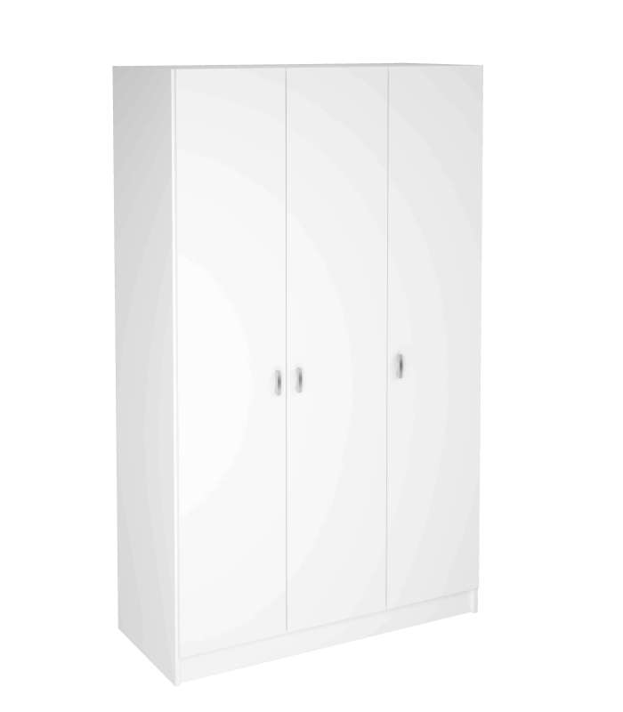 Armoire 3 portes battantes finition chêne ou blanc 200 cm