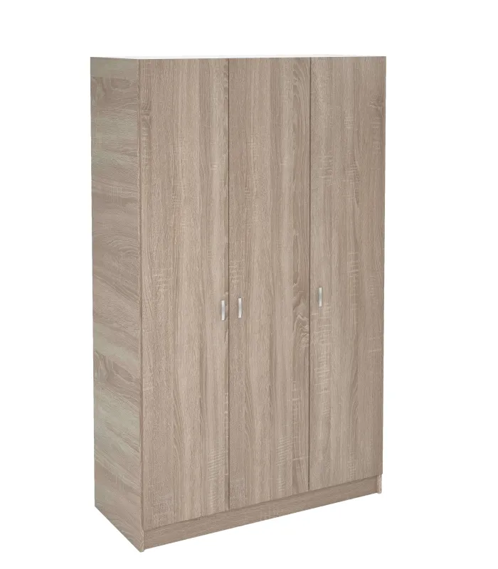 Armario 3 puertas abatibles roble cortez/blanco