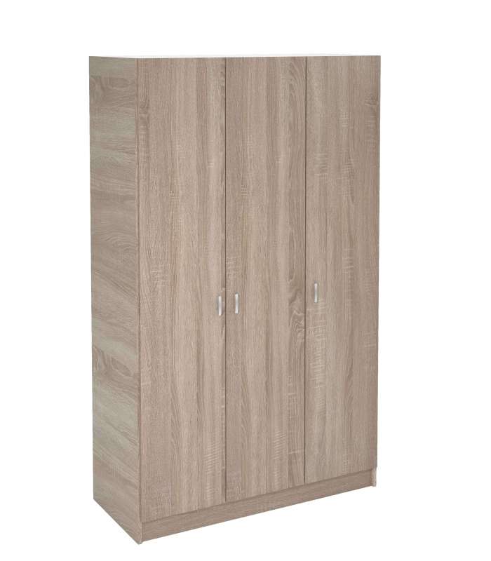 Armoire 3 portes battantes finition chêne ou blanc 200 cm