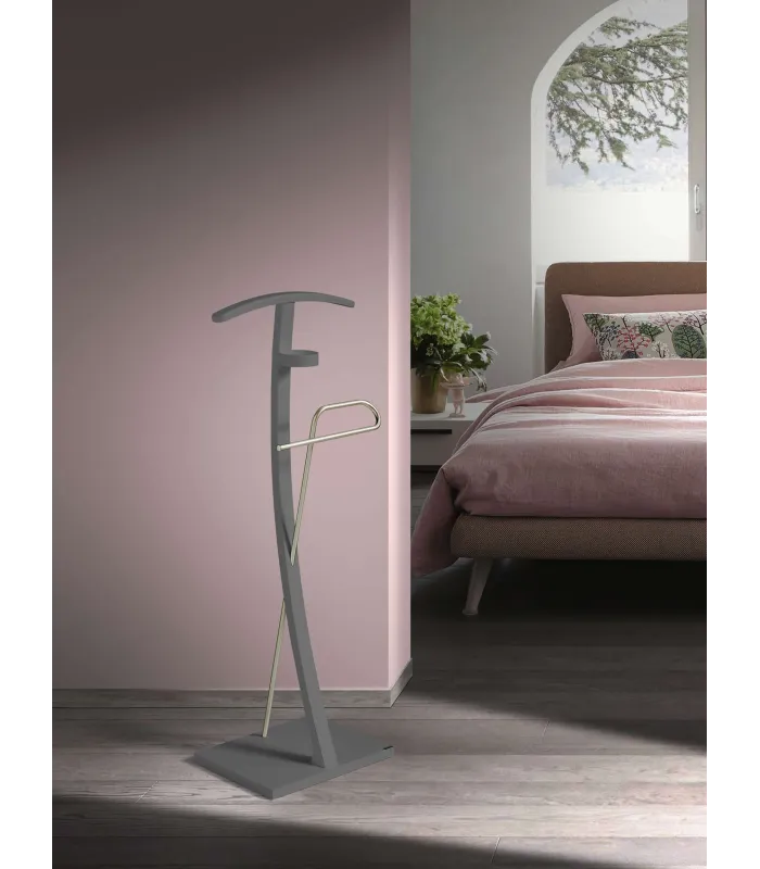 Galán de madera de haya Lacado Gris - 113x40x28 cm