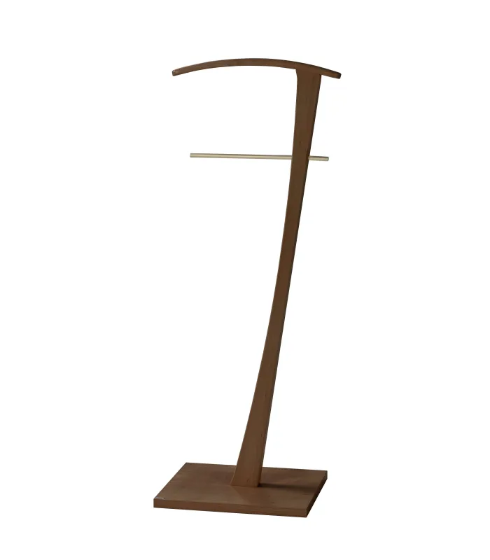 Galán de madera haya lacado en nogal cromo satinado