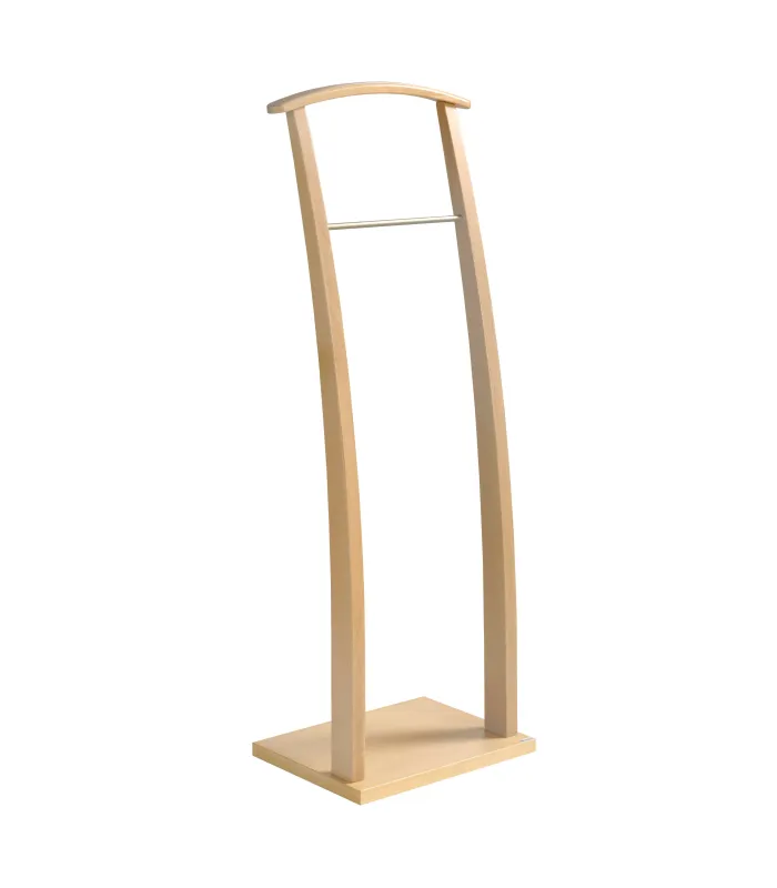 Galán en madera de haya y herrajes cromo satinado