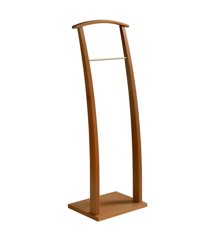 Galán de madera lacada en cerezo con herrajes cromados