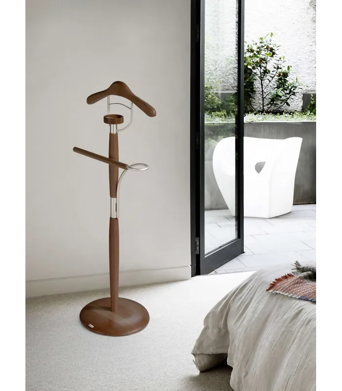 Galán elegante en madera de haya lacada en nogal