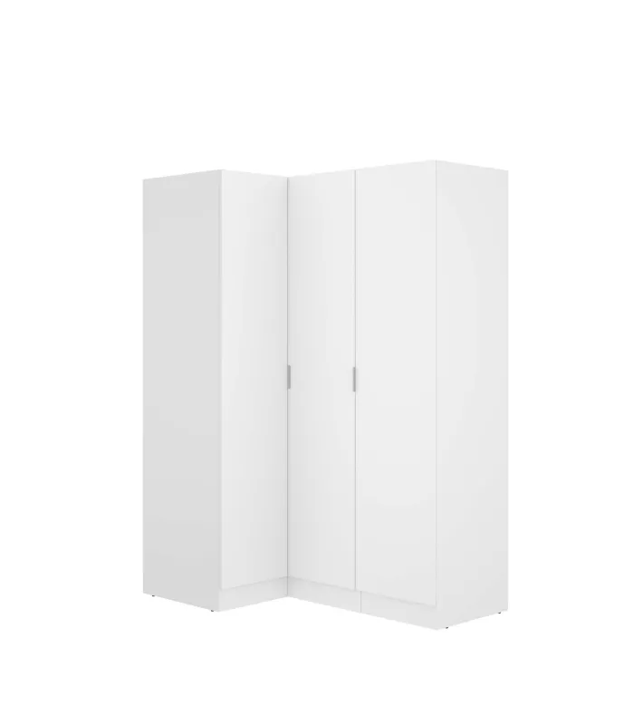 Armário de canto Jaén IV em branco, 184x133x90,5 cm