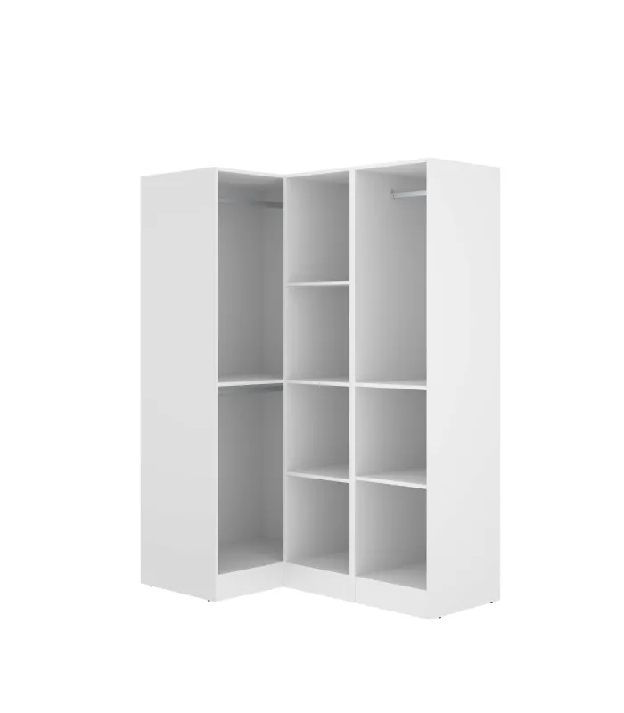 Armário de canto Jaén IV em branco, 184x133x90,5 cm