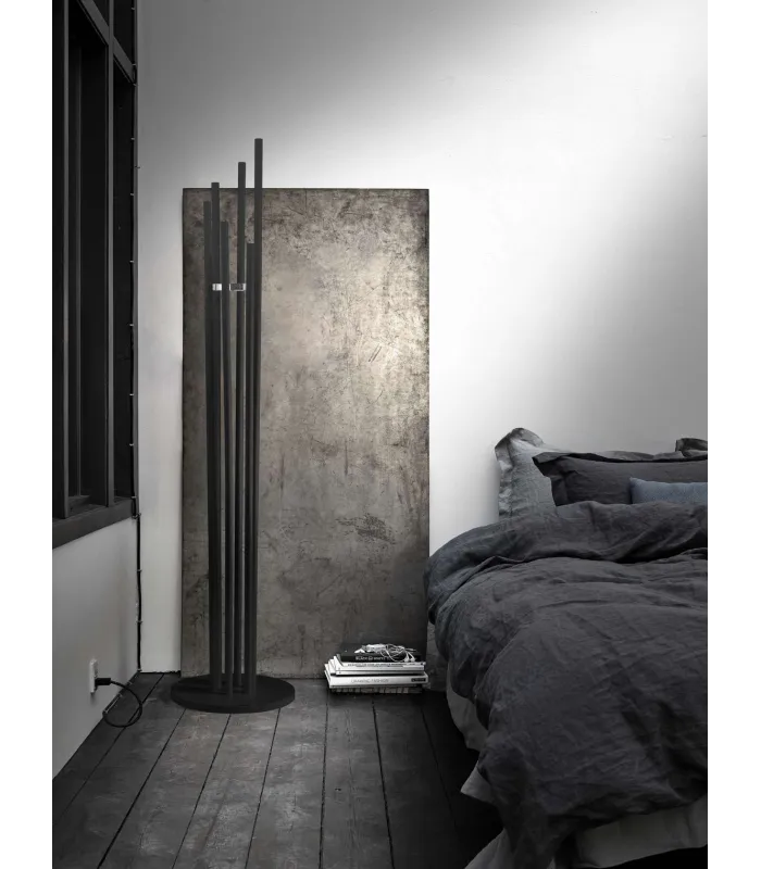 Perchero moderno lacado negro, 182 cm alto