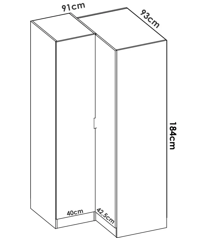 copy of Wardrobe 3 folding doors DJ-90 white artic 90 cm wide