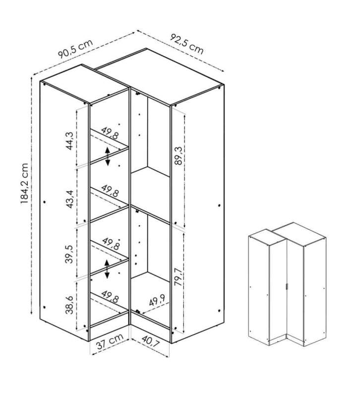 copy of Armoire 3 portes battantes finition blanche 202