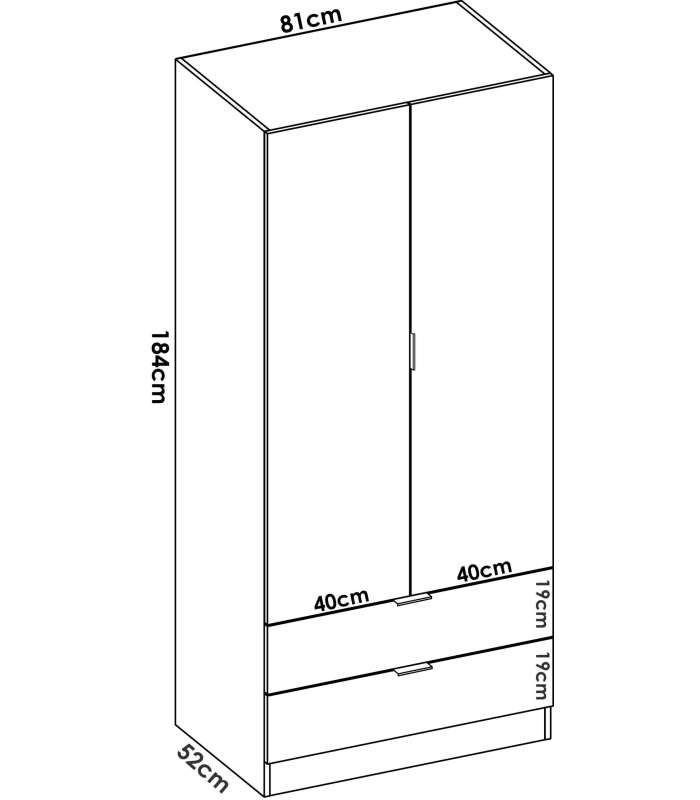 copy of Armoire 3 portes battantes finition blanche 202