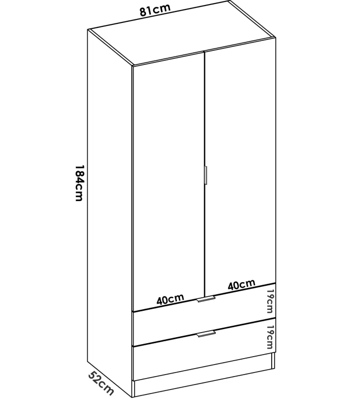 copy of Wardrobe 3 folding doors DJ-90 white artic 90 cm wide