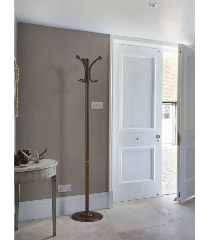 Perchero clásico en madera de haya lacada wengué