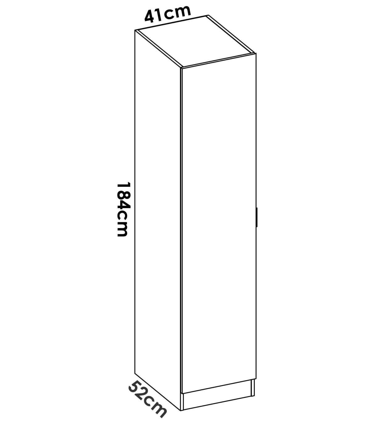 Armario ropero 1 puerta Jaen en acabado Blanco 40.5 cm(ancho) 184