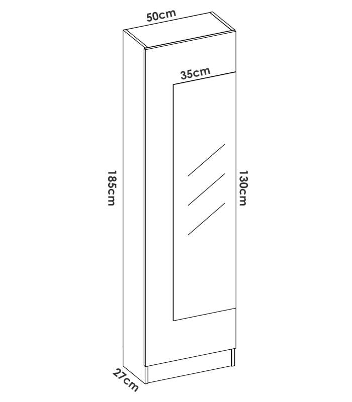 copy of Armoire à chaussures avec miroir Gusto en blanc artik.