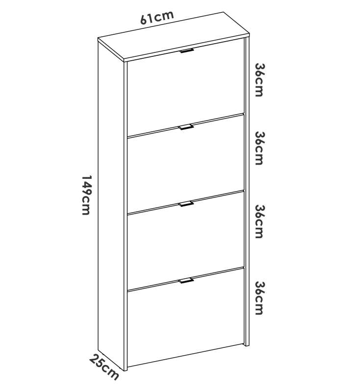 DKT Zapateros Mueble Zapatero Tok con 4 trampones en natural.