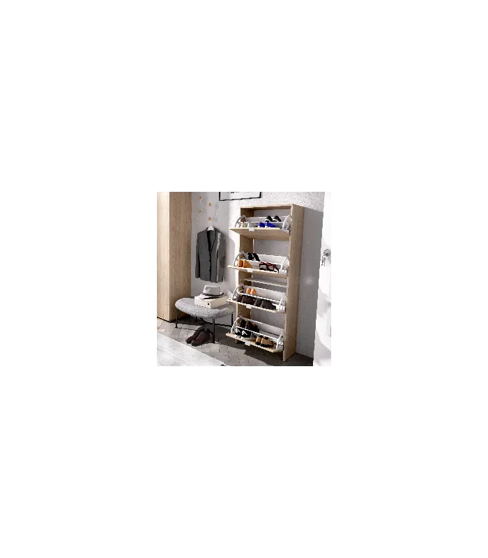 DKT Zapateros Mueble Zapatero Tok con 4 trampones en natural.