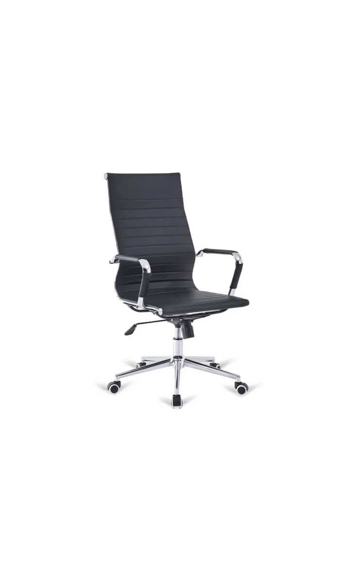 Silla de oficina giratoria París, negra, ergonómica