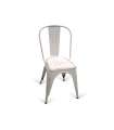 Pack 4 sillas metálicas modelo Tolix Vintage acabado blanco envejecido, 35.5 cm(ancho) 84 cm(altura) 36 cm(fondo)