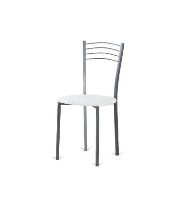 Pack de 4 sillas de metal tapizado en blanco Cádiz