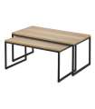 Conjunto de 2 mesas de café Manzanares com acabamento em madeira de carvalho 45 cm(altura)100 cm(largura)50 cm(comprimento)