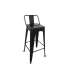 Pack of 4 Tolix stools with backrest.