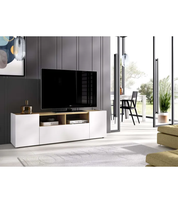 Mueble TV Laso Blanco-Nordic, 43.8 cm alto