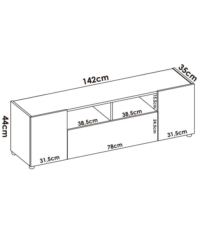 copy of Support TV Cazalilla en graphite/naturel 47