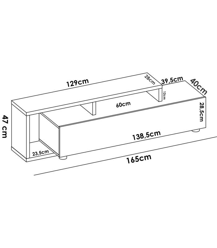 copy of Support TV Cazalilla en graphite/naturel 47