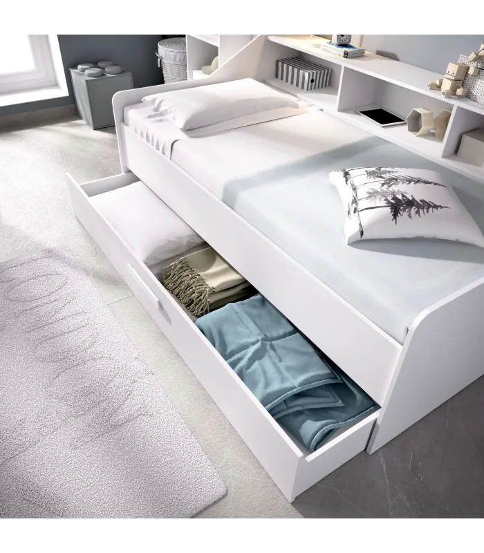 Cama compacta Rala blanca 90 cm, con almacenaje