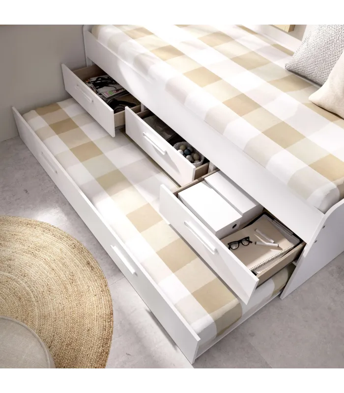 Cama compacta Rala blanca 90 cm, con almacenaje