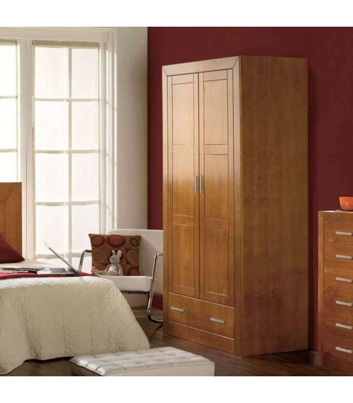 Solid cherry wood wardrobe 105 cm wide