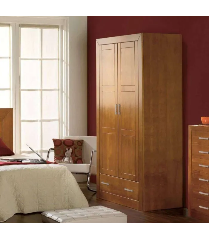 Solid cherry wood wardrobe 105 cm wide