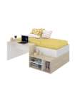 Cama compacta  con escritorio Lara de 90 cm en blanco 72.7 cm(alto)133.8cm(ancho)195 cm(largo)